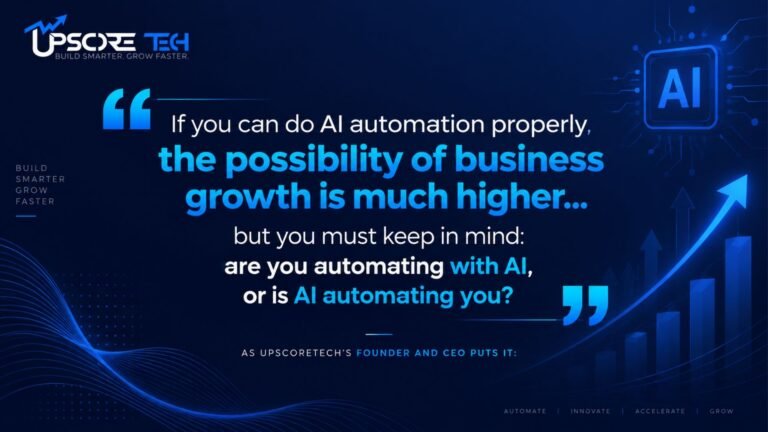"If you can do AI automation properly, the possibility of business growth is much higher... but you must keep in mind: are you automating with AI, or is AI automating you?" 