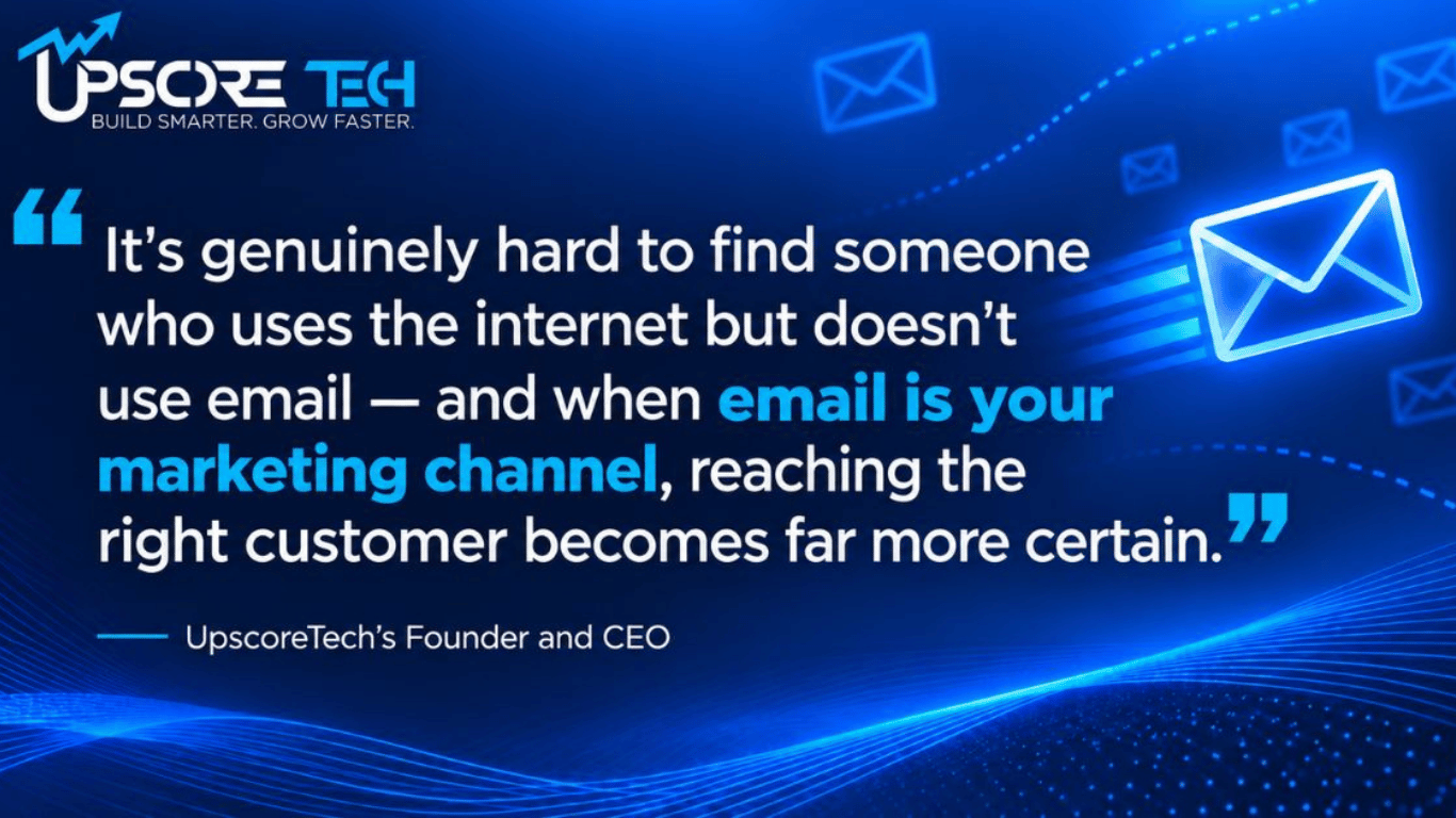 It's genuinely hard to find someone who uses the internet but doesn't use email — and when email is your marketing channel, reaching the right customer becomes far more certain.